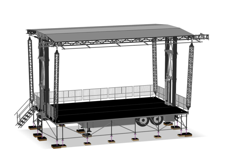 Scène mobile polyvalente, robuste et légère - MOV'IN 80 - 14 tonnes de charge, 85 points d'accroches, clearance 6m_1