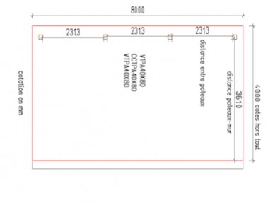 Abri camping-car ouvert adossé bois / structure en bois / toiture plate / 3.61 x 3.20 m_1