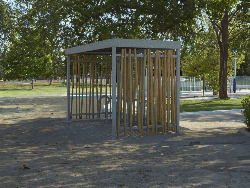 Abri vélo ouvert en bois design et modulaire - JUNGLE_1