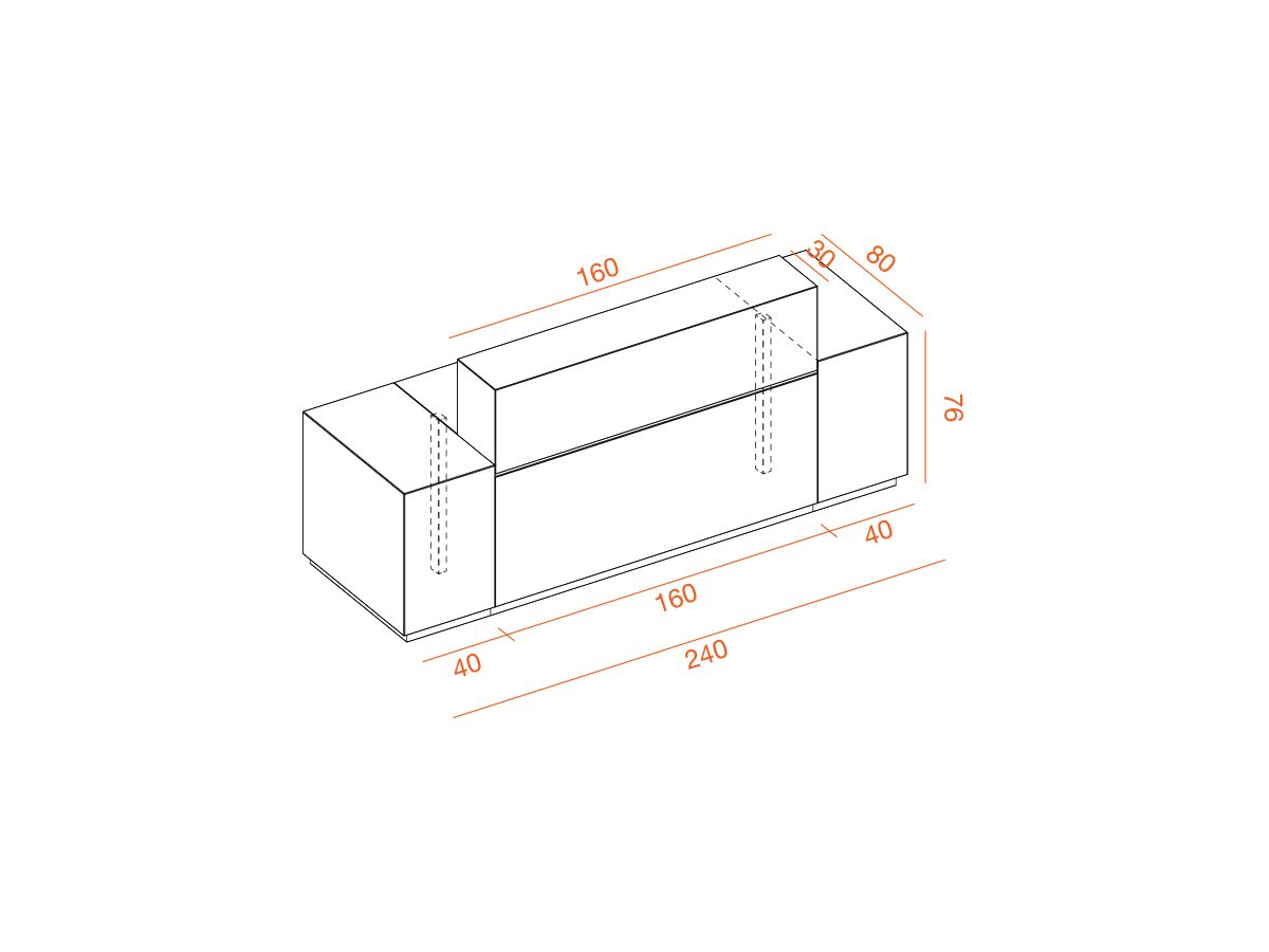 Banque d'accueil laquée INITIALE - Modulaire avec finitions personnalisables et options LED_1