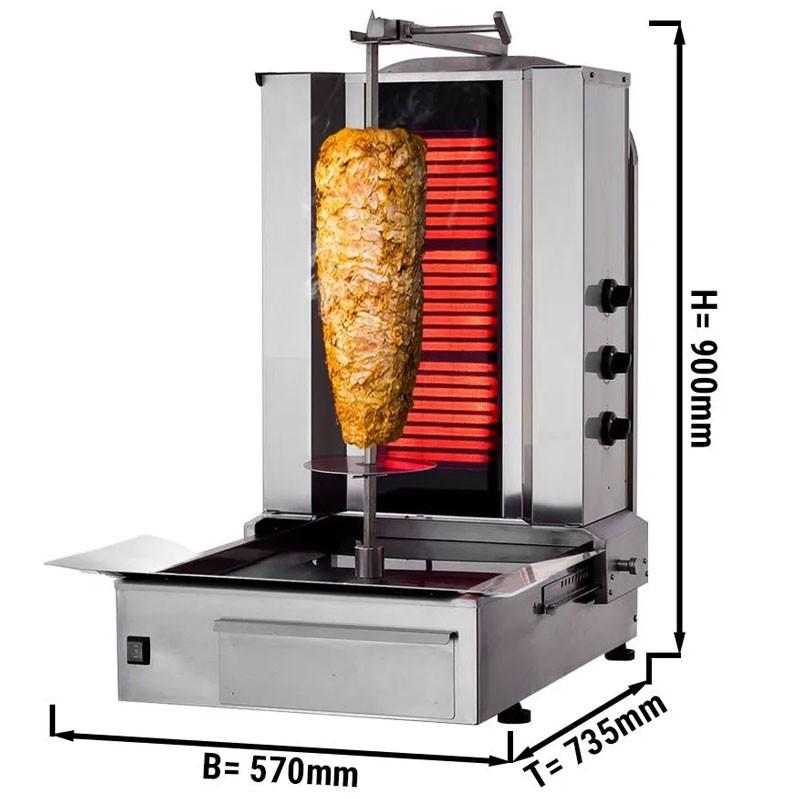 Grill Döner kebab électrique 3 brûleurs max 40 kg mobile - moteur en bas_1