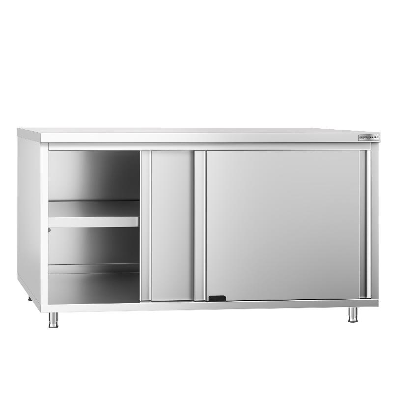 Meuble bas inox central P 600 mm avec portes -_1
