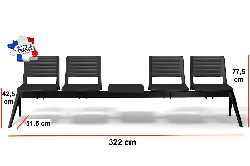 Poutre d'accueil en polypropylène Smash - Sokoa - 4 places + 1 tablette_1