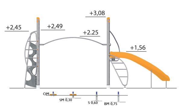 Structure multi-jeux 5 à 12 ans - Agito Brox gris - 8002090 - Hags - Fondation à enterrer_1
