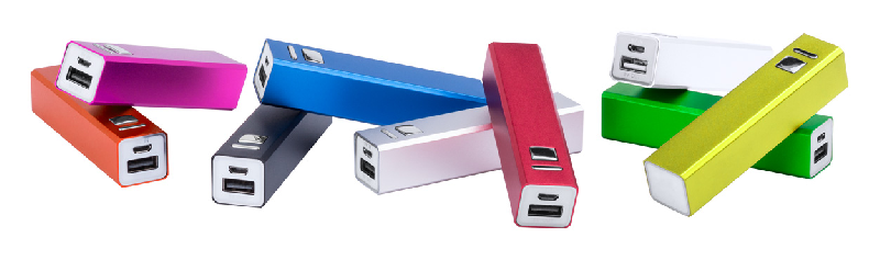 Power bank en aluminium - 2200 mAh - câble micro USB inclus - couleur jaune_1