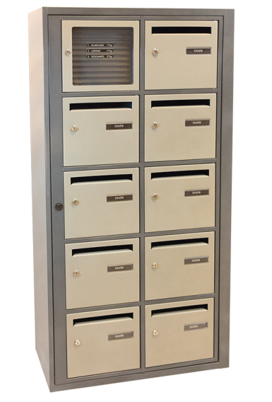 Boîtes aux lettres collectives intérieures en acier ivoire - Normes habitat collectif - Fermetures multi-points_1