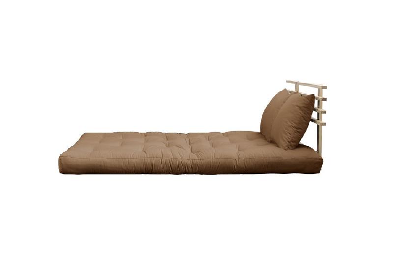 Canapé lit futon Shin Sano mocca - Pin massif - Couchage 140x200 cm - Design japonais - Marque KARUP_1