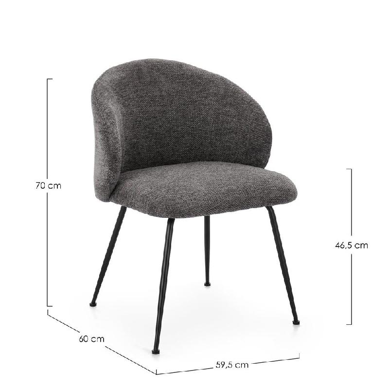 Chaise Geisen gris foncé  58 x 59 x 78 cm- Par 2_1