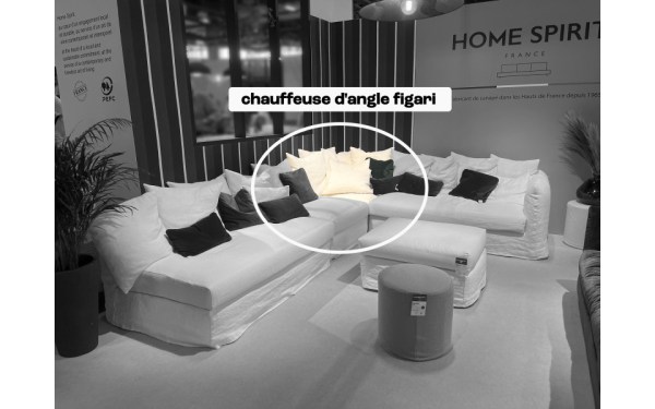 Chauffeuse d'angle Figari 100 x 100 cm - Home Spirit - 100% déhoussable avec structure en hêtre et coussins en plumes_1