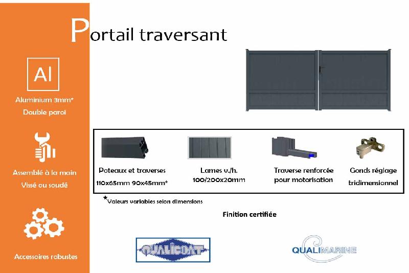 Portail battant traversant - 2500 / 1300_1