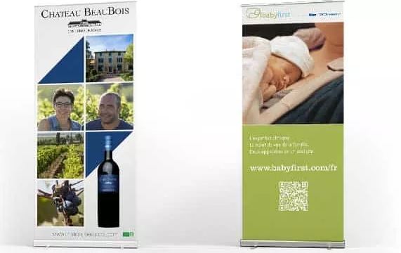 Service de création graphique pour stands - Newdisplay - Conception de roll-up, kakemono et X-banner_1