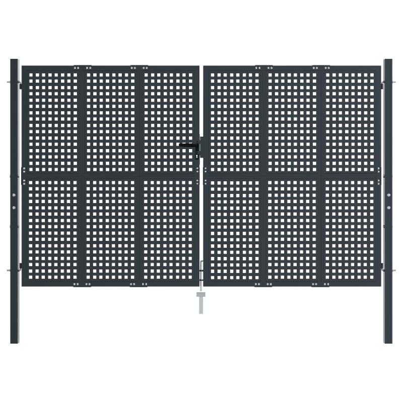 Vidaxl portail de jardin anthracite 300x225 cm acier 154569_1