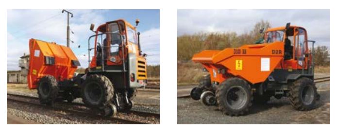 Dumper rail-route 7.2t D2R D100 RR - 10 tonnes de charge, cabine de conduite, benne à déversement frontal_1