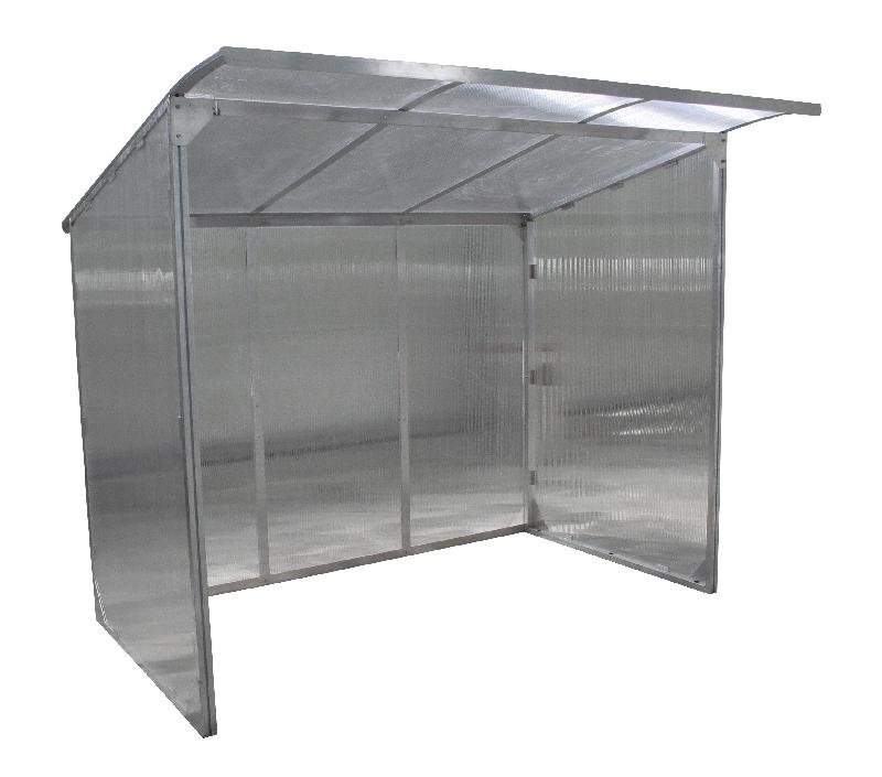 Abri fumeur ECO - Structure en aluminium - Bardages en polycarbonate alvéolaire - Fabrication française_1