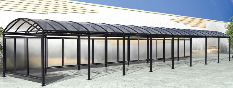 Abri vélos et motos voûte XXL - Structure acier galvanisé - Toiture polycarbonate anti-UV - 5000x3010x4160 mm_1