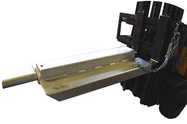 Éperon rouleaux sur fourches - idéal pour charges cylindriques - acier robuste - marque Romus_1