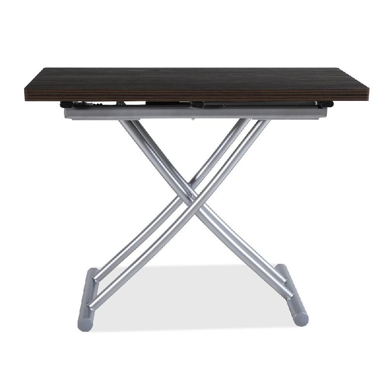 Table basse relevable COLIBRI ultra compacte - mélaminé bois wengué - 100 x 45/90 cm - système à pistons gaz_1