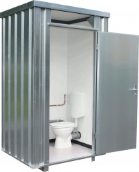 Toilette mobile autonome TB2701 - 140 x 125 x 242.5 cm - Toit et parois en tôle d'acier galvanisé - Porte à double parois_0