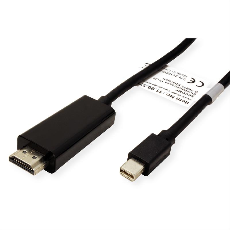 VALUE Mini DisplayPort Câble, Mini DP - HDTV, M/M, noir, 3 m_1