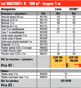 Échafaudage MULTIVIT+2 - Largeur 1 m - Lot 104 m² - Classe 3 : 200 kg/m² - Longueur 13 m - Hauteur 8 m - Ø 49 mm galvanisé_1