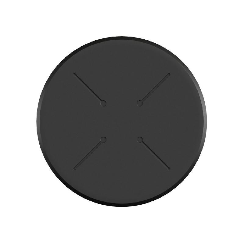 Infinity mange-debout avec piètement blanc + plateau HPL noir Ø 70 cm_1