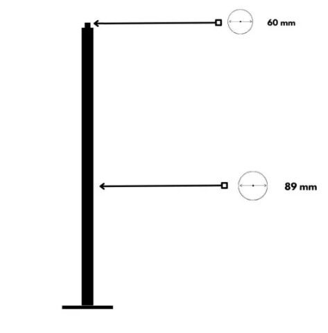 Mât cylindrique en acier galvanisé - Diamètre 89mm - Hauteur de 3 à 5m - Résistant au vandalisme et aux conditions environnementales_1