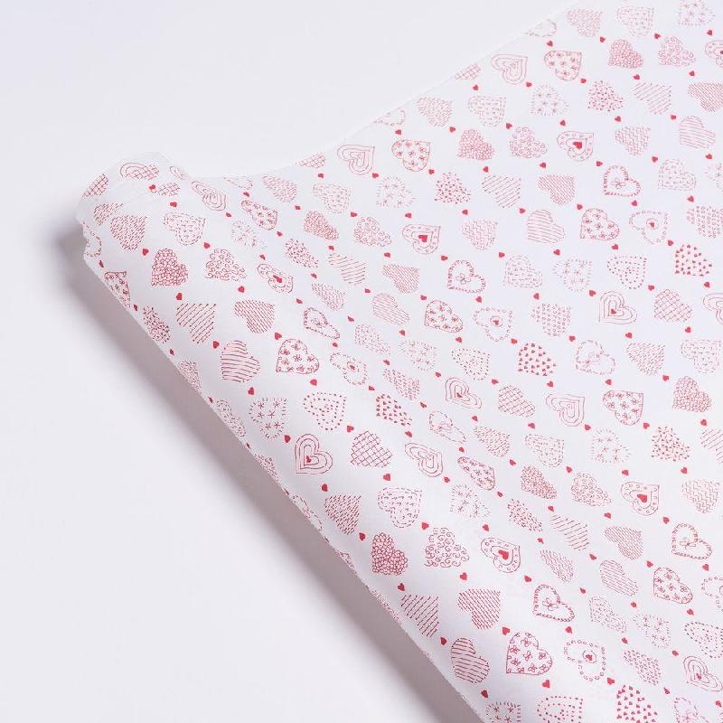 Papier cadeau coeurs aux motifs variés en 0.70x100 m_1
