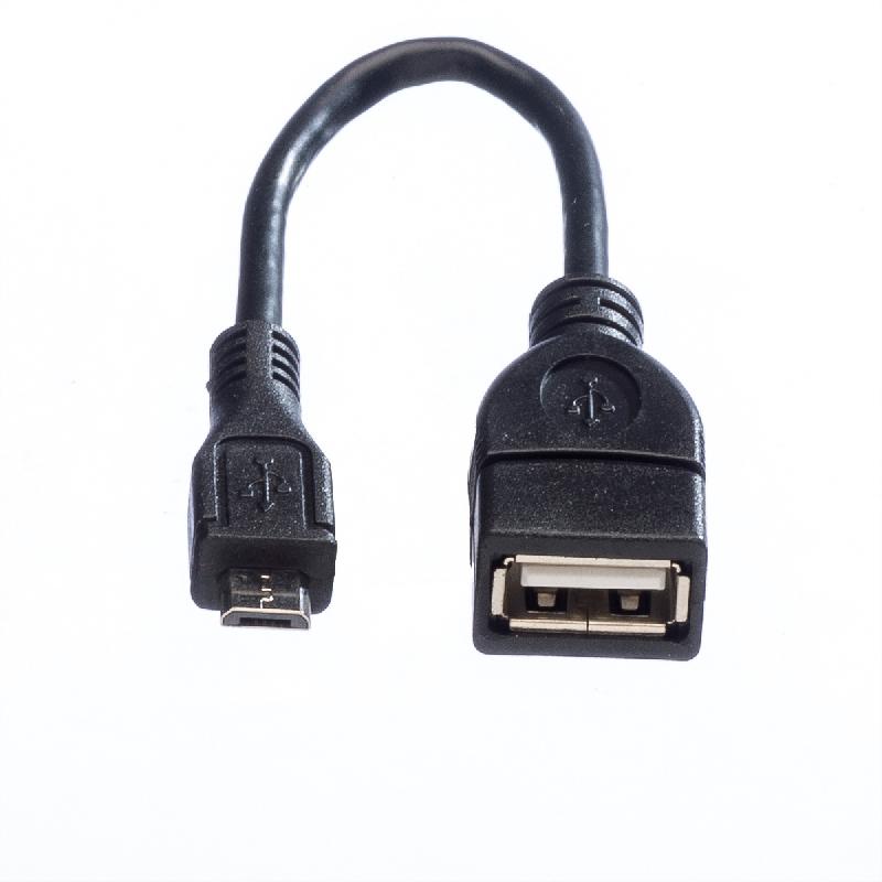 VALUE Câble USB 2.0, USB A femellle - Micro USB B mâle, OTG, 0,15 m_1