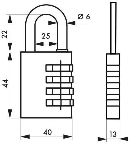 Cadenas à clé type 1 - Aluminium 40 mm violet - Thirard - combinaison modifiable_1