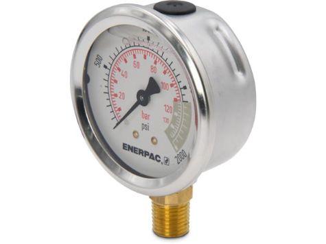 G2515L, Manomètre, 63 mm Face, Raccordement Vertical, Bain de glycérine, 140 bar pression maximale_1