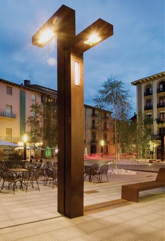 Luminaire d'éclairage public EUDALD II - LED - acier corten - design épuré_1