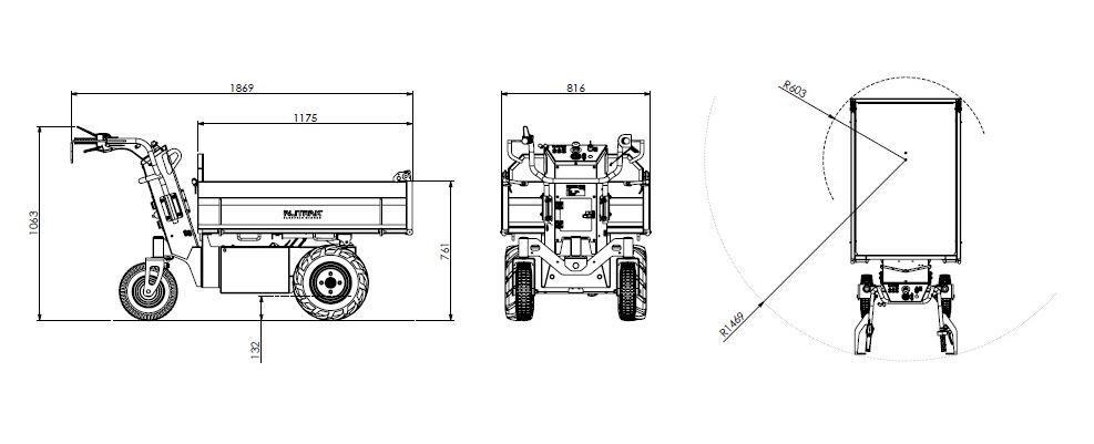 Brouette à moteur MT-500L S/P - Alitrak - Charge utile de 400 à 500 kg_1