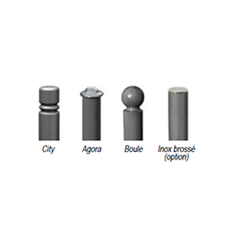 Support cycles - Tube acier Ø 76 mm - 4 pommeaux au choix - Finition peinture sur galva - ELLIPSES_1