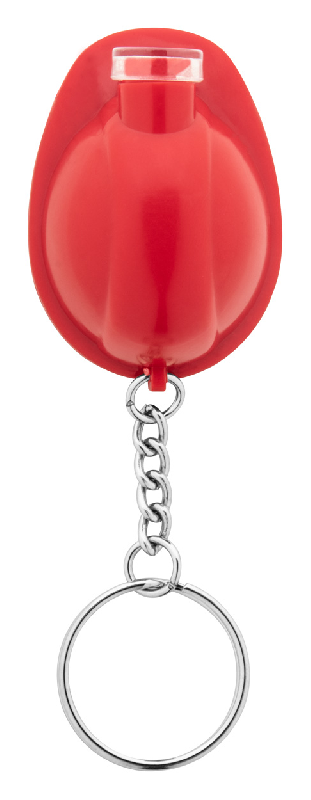 Porte-clés publicitaires - casque de sécurité en plastique avec lampe LED - couleur rouge_1