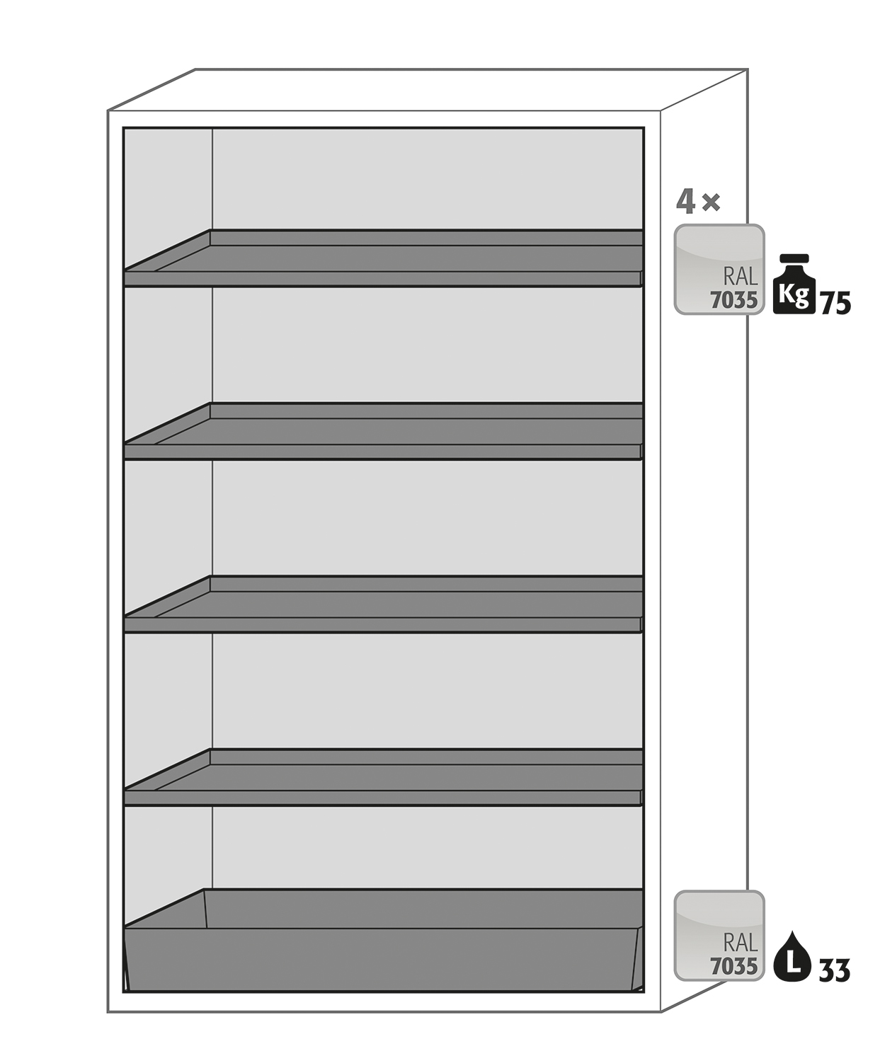 Armoire de sécurité S-CLASSIC-90 modèle S90.196.120.WDAS - Réf 30116-002-33718 - Type 90 pour substances inflammables conforme NF EN 14470-1_1