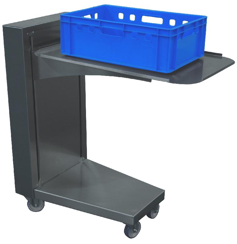 Chariot de service inox à niveau constant - Bobet Matériel - roulettes pivotantes avec frein_1