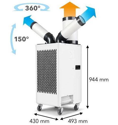 Climatiseur mobile professionnel autonome - Spotcooler PT 5300 SP - sans unité extérieure, haute performance 5,3 kW_1