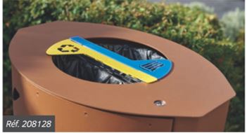 Corbeille de tri sélectif à double compartiment - Ligne Venise - 2 x 60 litres - Acier et tôle découpée_1