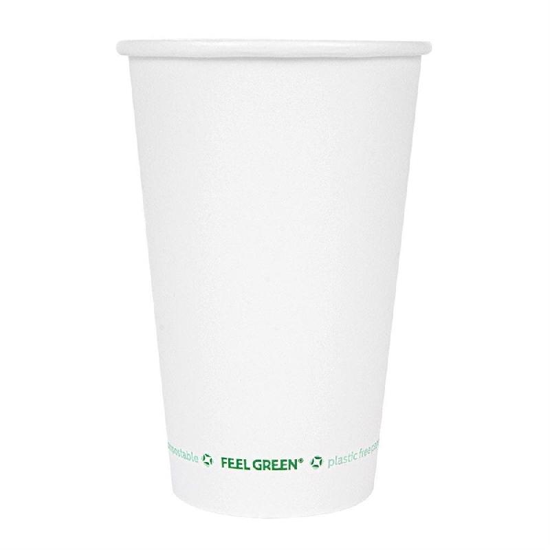 Gobelet boisson chaude Feel Green 100% compost carton blanc 48cl - par 1000_1