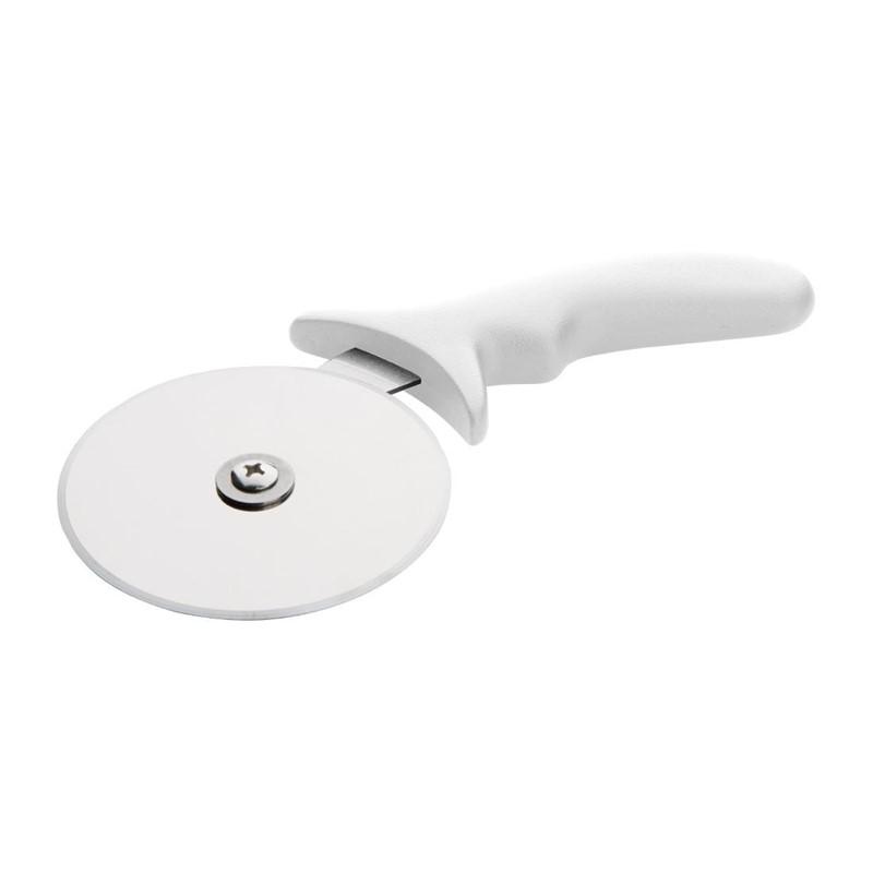 Roulette à pizza professionnelle - Blanc HACCP spécial produits laitiers  - 102 mm | Hygiplas_1