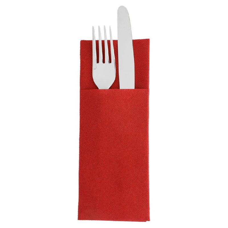 Serviette-étui pour couverts intissé bordeaux 33x40cm - par 700_1