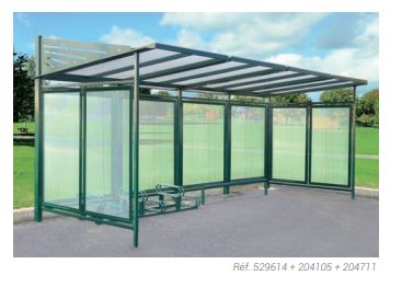 Abri cycles Conviviale® - Jesignale - structure en acier - toiture polycarbonate anti-UV - modulable_1