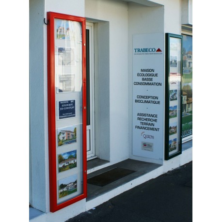 Vitrines extérieures Ht 1350 x 1000 mm - Aluminium - Plexi choc ou verre sécurit - Fabrication française_1