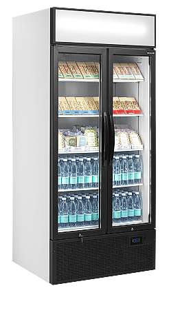 Armoire réfrigérée 2 portes vitrées battantes avec canopée - 535 L | Tefcold - FSC891H_1