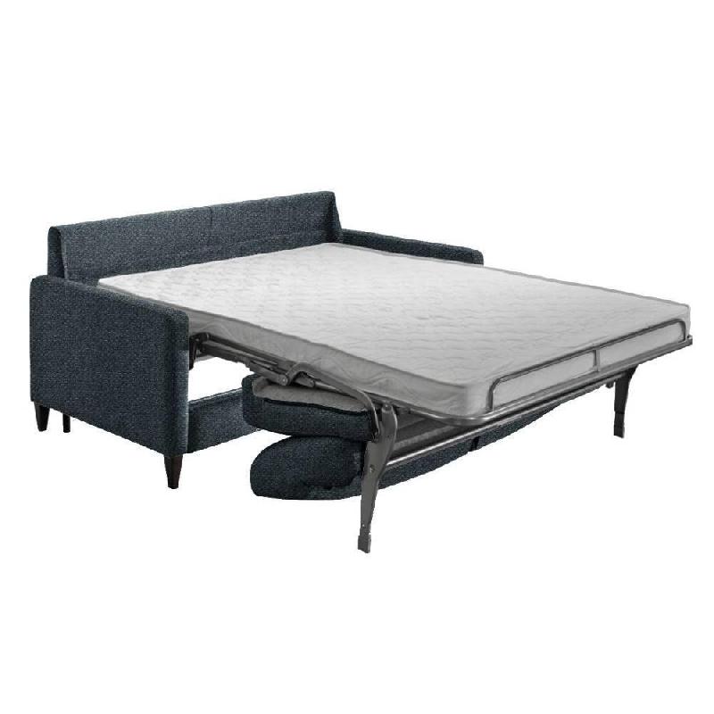 Canapé convertible express Oslo tweed bleu azur - Couchage 140x197 cm avec matelas 16 cm et sommier lattes Renatonisi_1