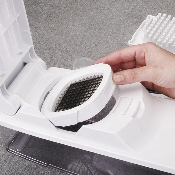 Coupe-légume Coupe-frites Lacor - 3 grilles inox (6mm, 9mm, rondelles) - Réceptacle grande capacité_1