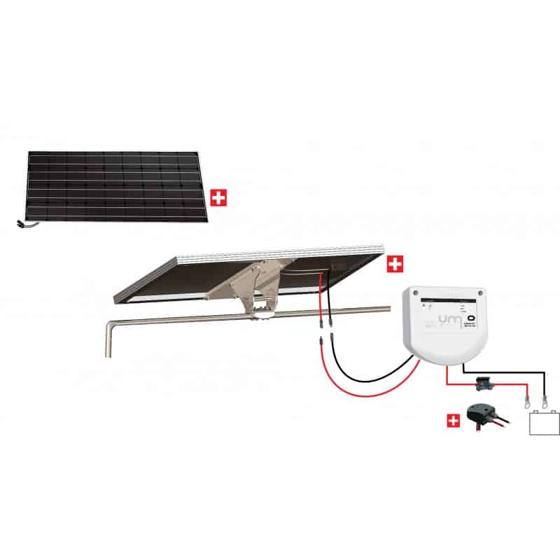 Kit solaire nautisme 100W 12V UNITECK inclinable - Panneau monocristallin, régulateur MPPT et support portique_1