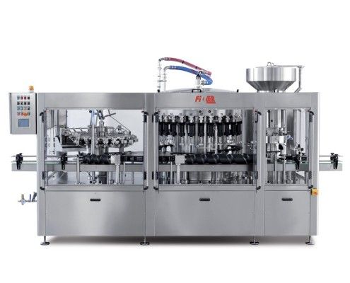 Machine d'embouteillage alimentaire avec rinçage, remplissage et bouchage