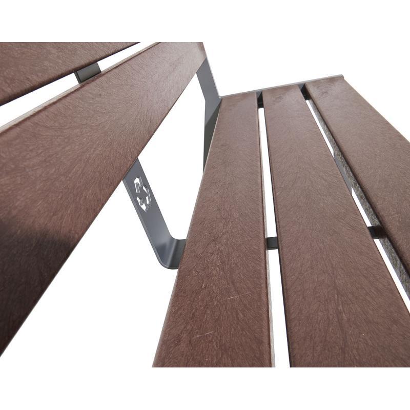 Banc en acier et plastique recyclé Silaos 5 ou 6 lames avec ou sans accoudoir_1