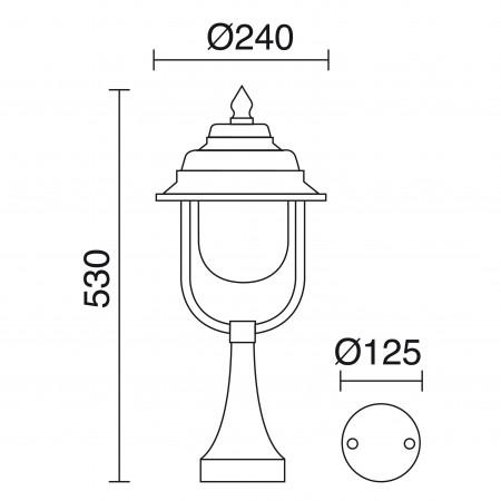 Borne classique Keo IP43 - E27 42W - Noir - DOPO_1